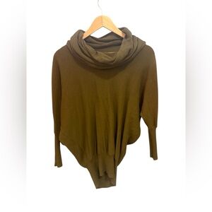 Elegant Olive Cowl Neck Sweater